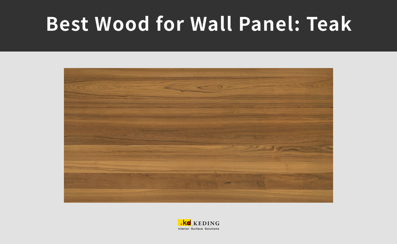 An example of woodgrain of teak.