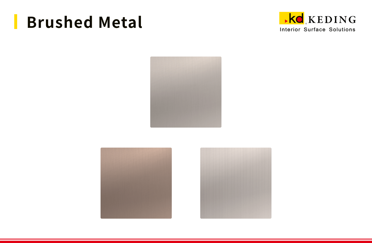 A picture shows different texture designs of brushed metal.