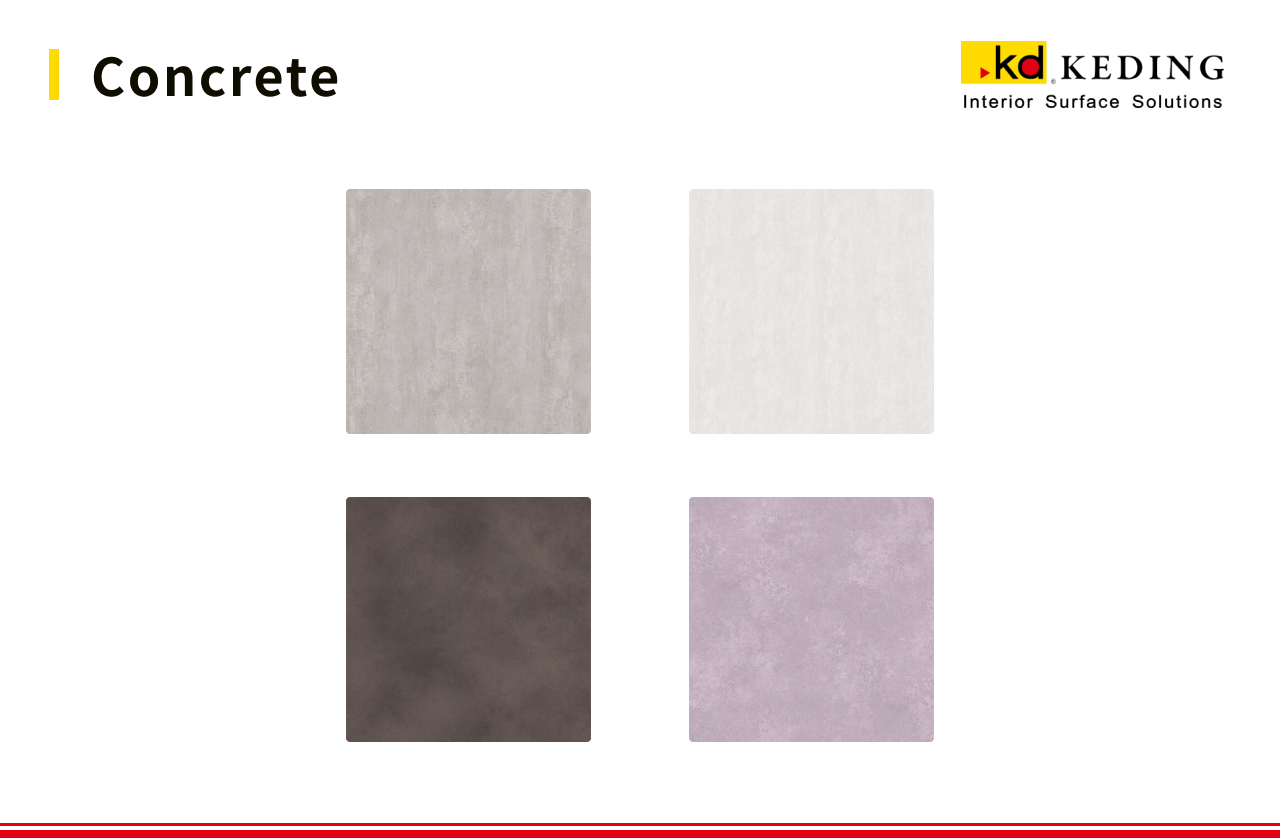 A picture shows different texture designs of concrete.