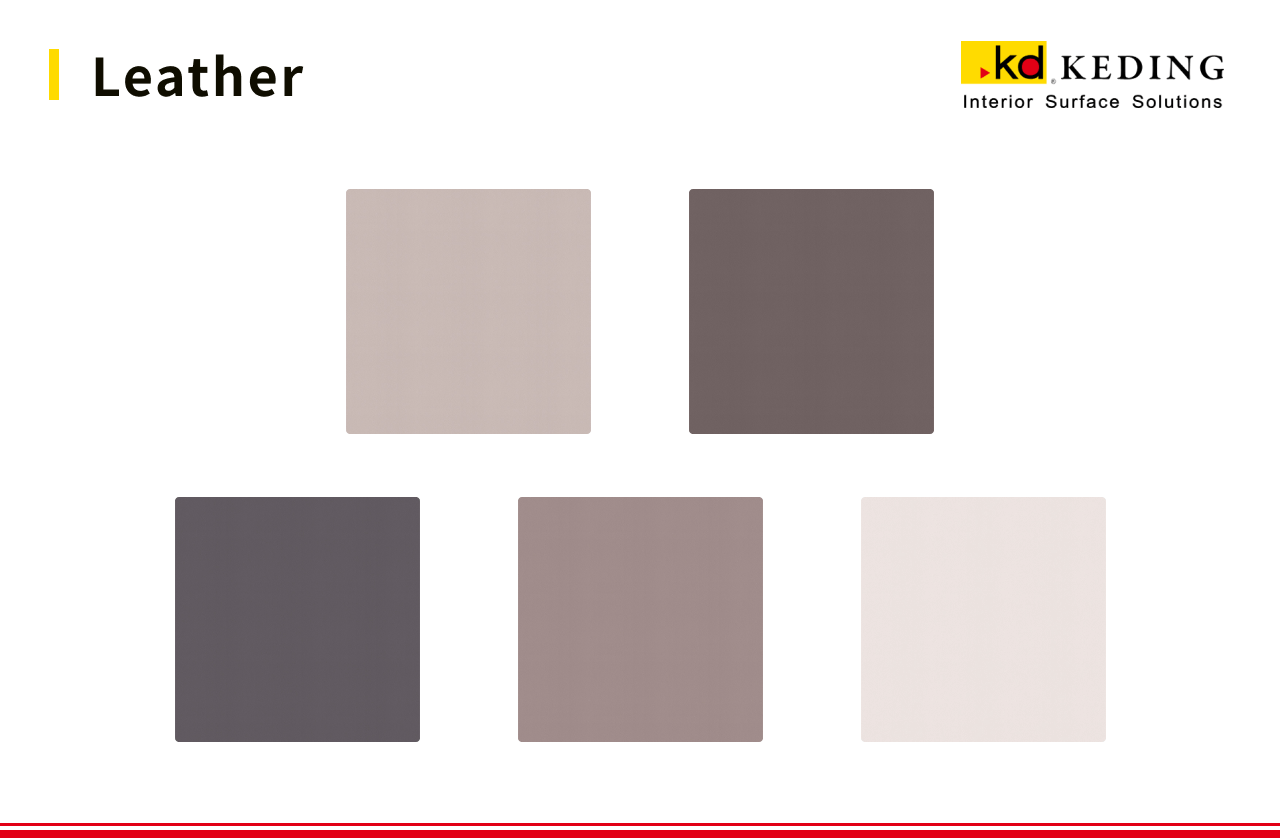 A picture shows different texture designs of leather.