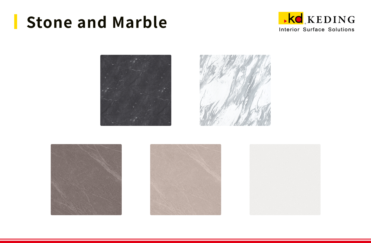 A picture shows different texture designs of stone.